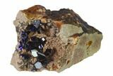 Azurite Crystals on Druzy Quartz - Morocco #137028-1